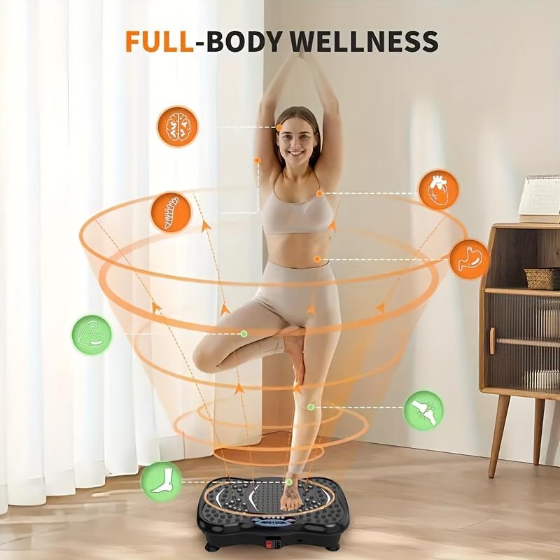 Electromagnetic Massage Vibration Plate Fitness Equipment - Weight Capacity 330 lbs - Suitable for Home Fitness for Men and Women (Portable Storage), Battery Not Included