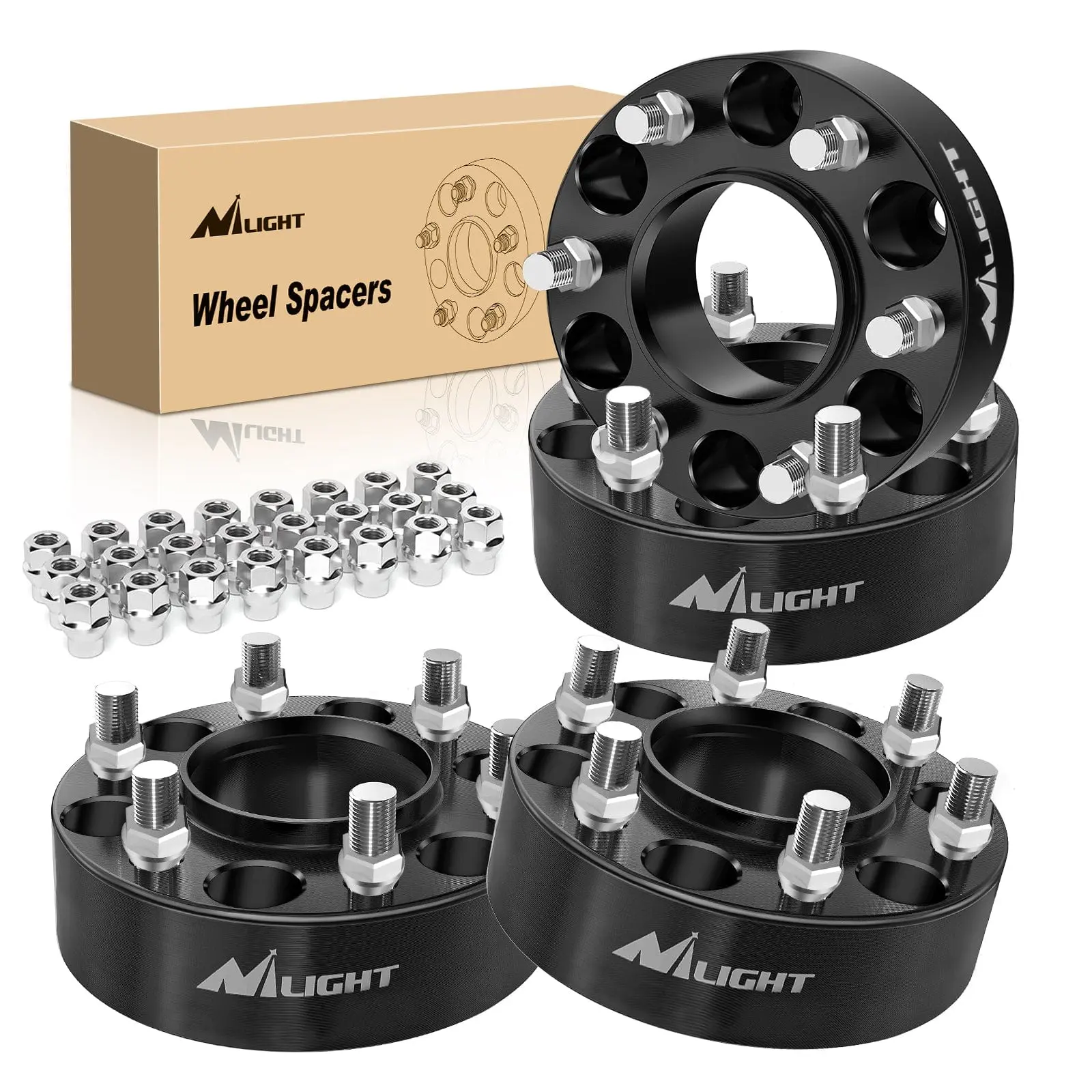 Nilight 2inch (50mm) Wheel Spacers 4Pcs, 6061-T6 Aluminum Alloy for 2015-2022 Ford F150/Expedition/Navigator, 6x135.2 Bolt Pattern, 87.1 Hub Bore, 14x1.5 Studs, Enhances Hardness & Corrosion Resistance, Increases Cornering Stability