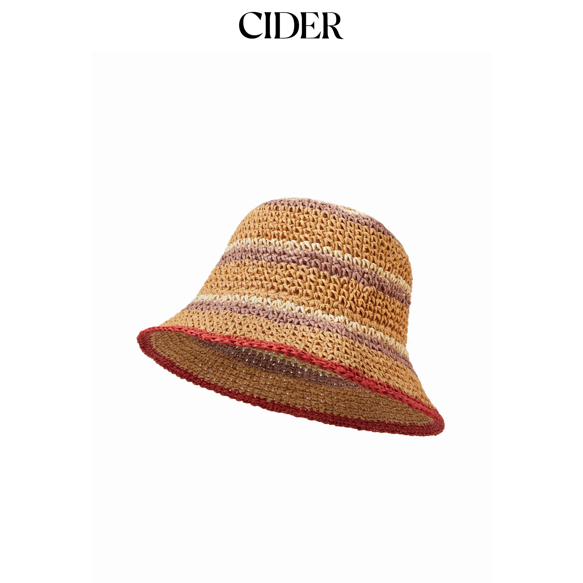 Cider MULIT-COLOR STRIPE WOVEN BUCKET HAT