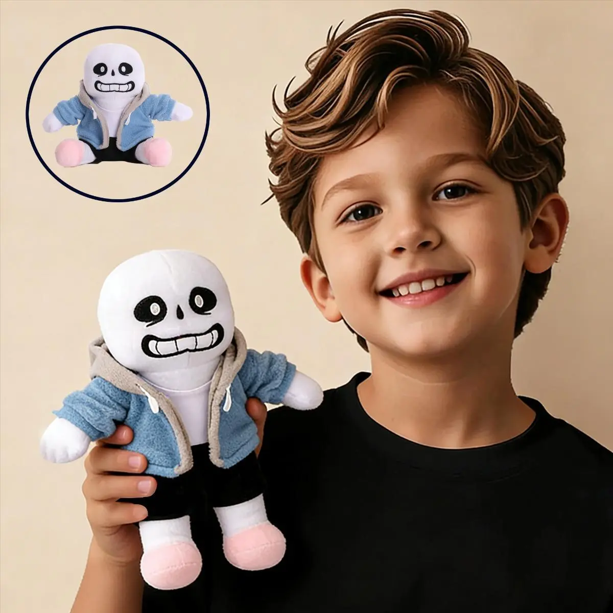 High-Quality Undertale Sans Character Stuffed Toy - Soft Plush Stuffed Doll, Stress Relief Unisex Gift for Video Game Fans, Collectibles, Video Games, Birthday