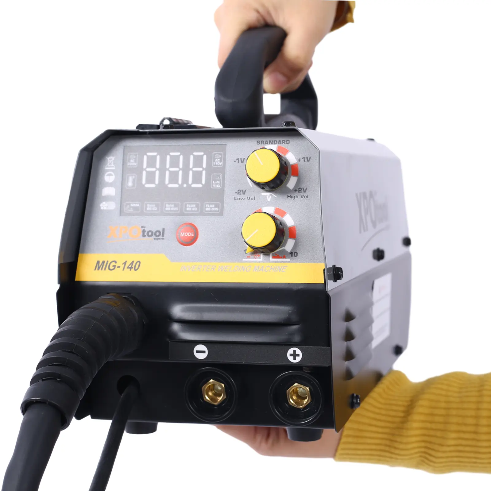 140A Output 110V Household Power Arc Welder - 4-in-1 Mode (Flux Core Gasless, Solid Wire, Lift TIG, Stick) for Auto Body Repair, Common Metals, Home DIY Garage