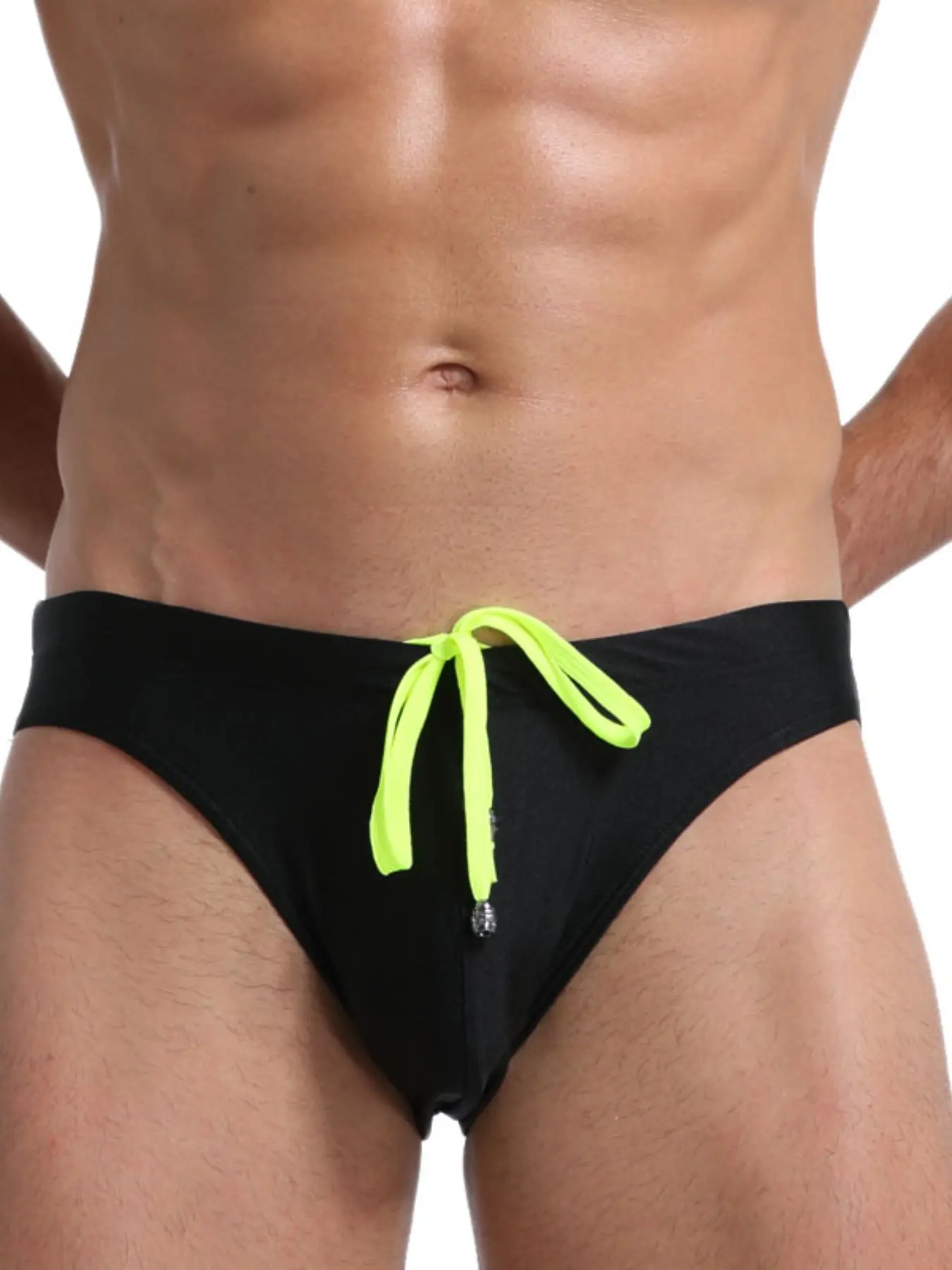 1Pc Men Solid Racing Swim Briefs, Quick Dry Fabric With Adjustable Drawstring, Multiple Colors Available, Essential Swimwear For Diving, Swimming, Water Sports & Fitness