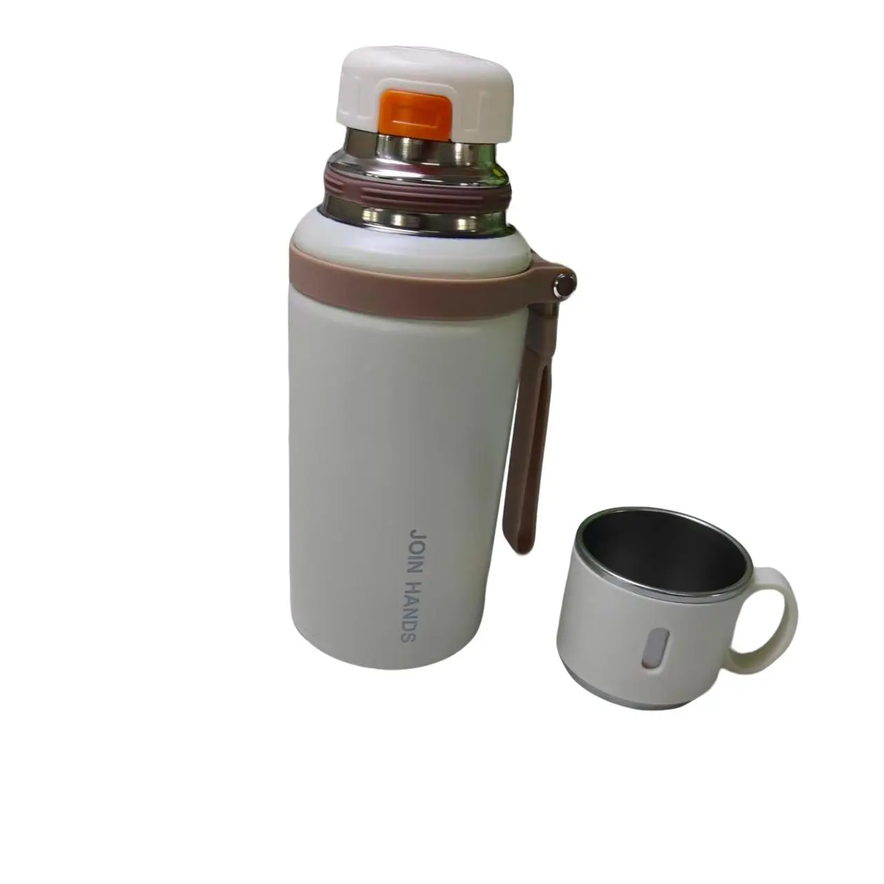 600ml 20.29oz Double Wall Vacuum Insulated Stainless Steel Water Bottle Flasks Drinkware Leak Proof Flip Lid with Handle Portable for Outdoor Travel Office Gym, High Quality Heat Insulation, Cleaning Brush Included, Must Have