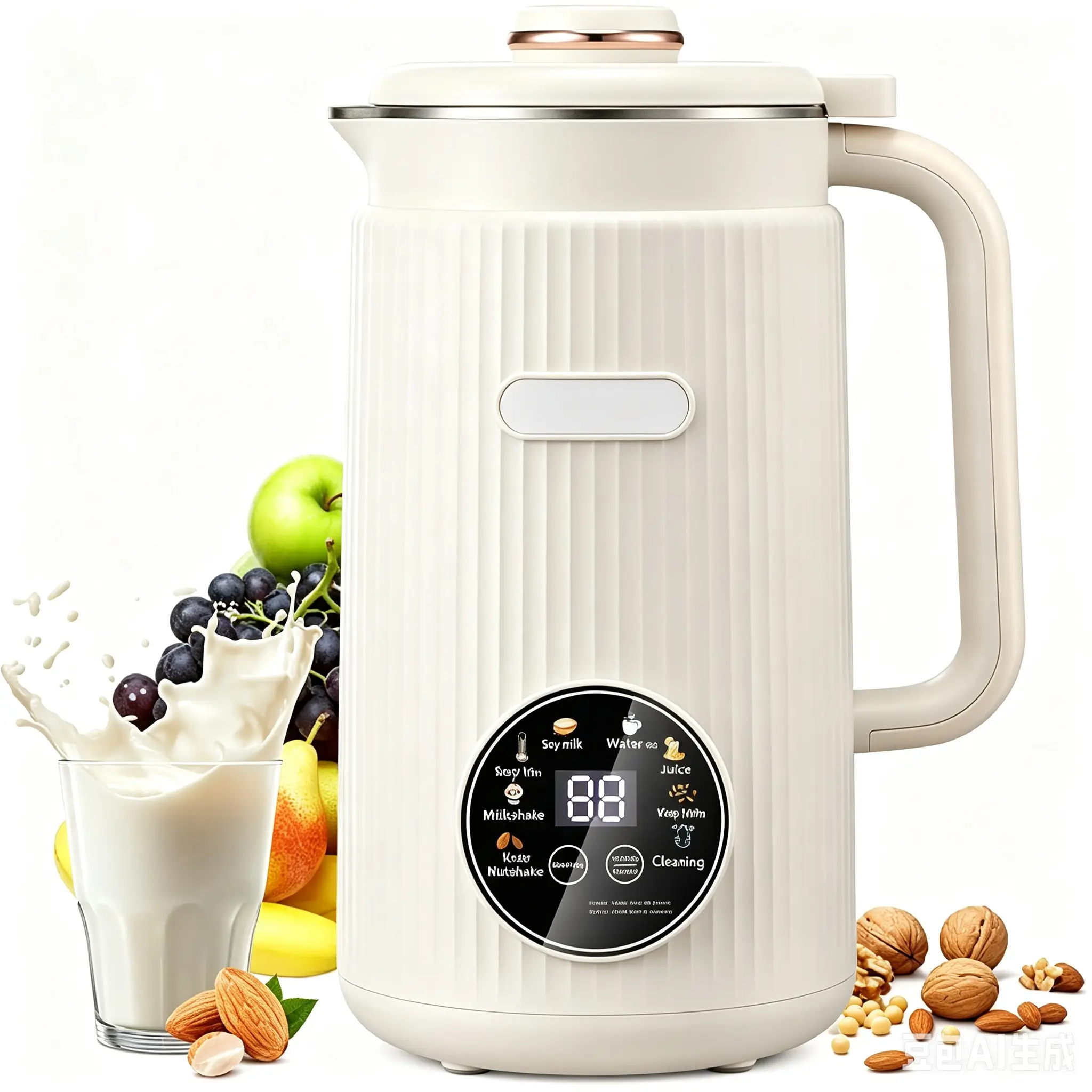 8-in-1 Nut Milk Maker 40oz | Automatic Soy & Almond Milk Machine with Self-Clean & 12H Timer | Multifunctional Plant-Based Milk Maker & Soup Blender