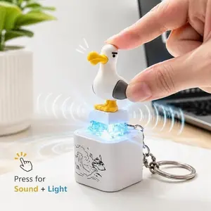 Sea Gull Keychain with Sound and Colorful Lights, Durable Material Animal Keychain, Stylish and Functional Accessory