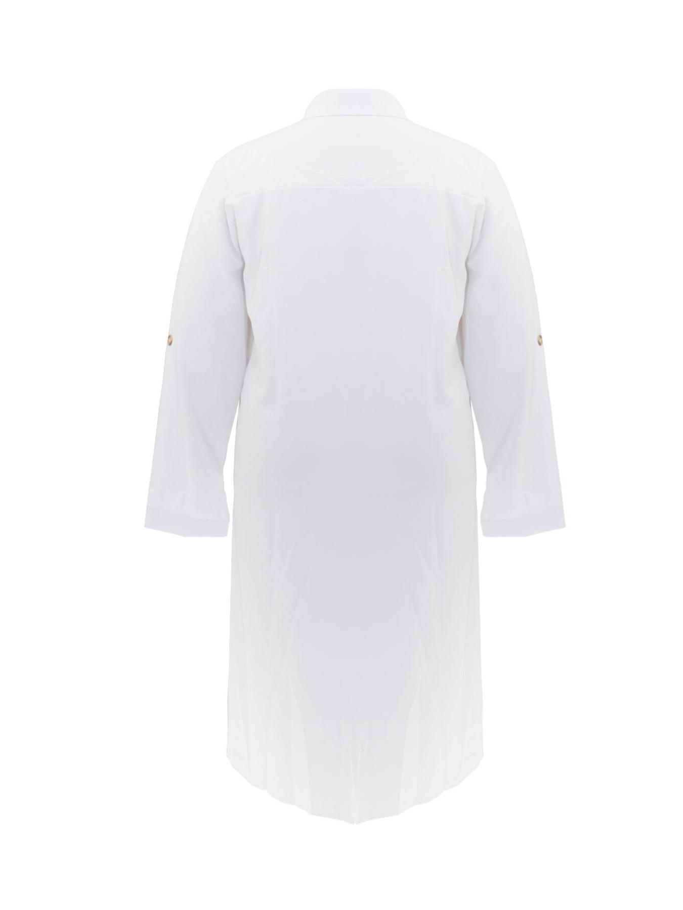 Plus Size White Shirt Dress – Comfortable and Slim Fit, Essential for Everyday Wear