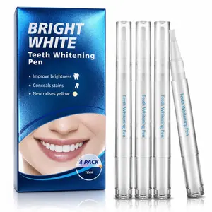 Bright white Teeth Whitening Pen - Professionally Stain Removal Teeth Whitening Gel Formula, No Sensitivity Effective Teeth Whitener, Mint (12ml (Pack of 4)) Oral