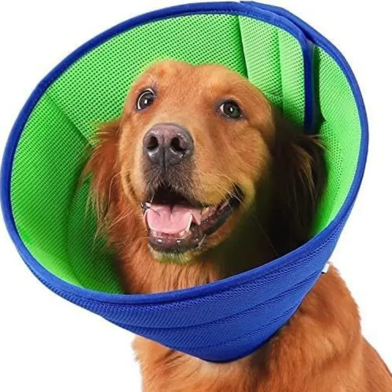 Elizabethan Collar for Dogs and Cats, Blue Dual Tone Anti-Scratch Anti-Bite Harness, Pet Protection Cover, Comfortable and Durable