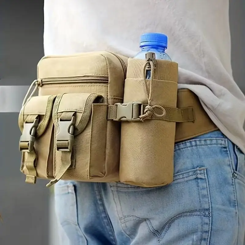 Multifunctional Waist Bag, Canvas Multi-Pocket Bag for Men and Women, Ideal for Motorcycle, Bicycle, Hiking, Mountaineering, Hiking Accessories