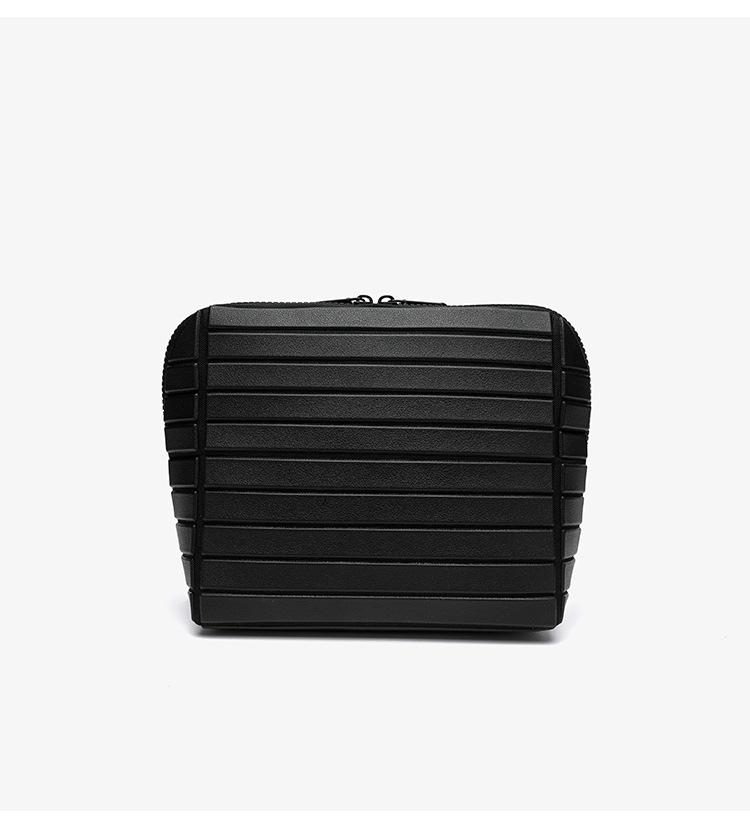 Diamond-shaped bag is super practical, large-capacity, and aesthetically pleasing. It is a storage bag for travel and commuting with a striped three-dimensional design, also suitable as a makeup bag