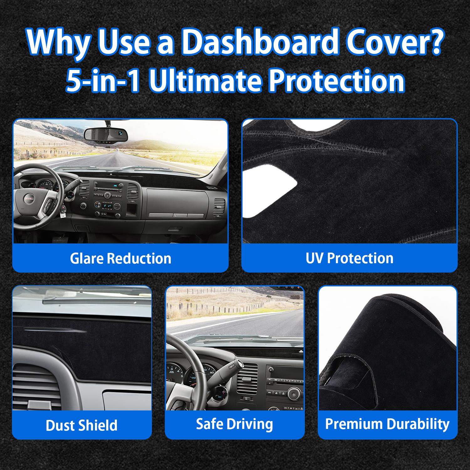 Canvcle Dashboard Cover Mat for Toyota Camry 2025-2026 LHD Velvet Sunshade UV Rays Protector with Nonslip Silicone Dots Easy Installation