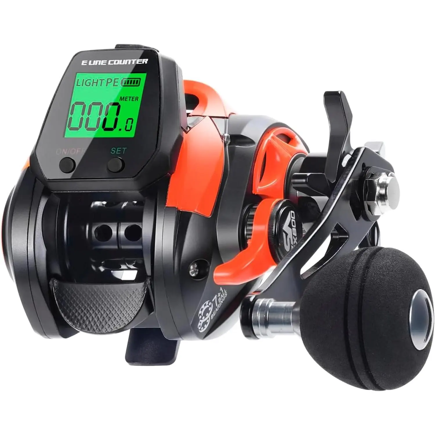 Digital Baitcasting Fishing Reel with LCD Display,8 oz Ultralight Electric Baitcaster Reel, 22-35 Lb Max Drag,6.3:1/7.2:1 Gear Ratio,Left/Right Handed,Compact Design for Freshwater & Saltwater
