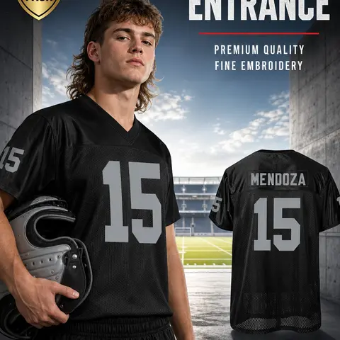 Men's Las Vegas#15 Embroidered American Football V Neck Jersey, Throwback Jersey, Breathable Short Sleeve Classic Retro Mesh Shirts For Adults Suitable for Street Wear Football Style Training Casual Sports Jersey Apparel Jersey