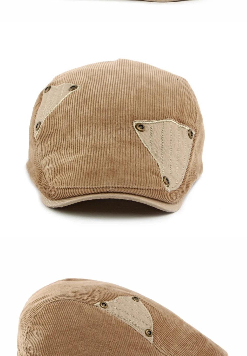 HT4977 Berets Autumn Winter Caps for Men Women Artist Painter Corduroy Beret Hat Male Female Ivy Flat Cap Adjustable Beret Caps