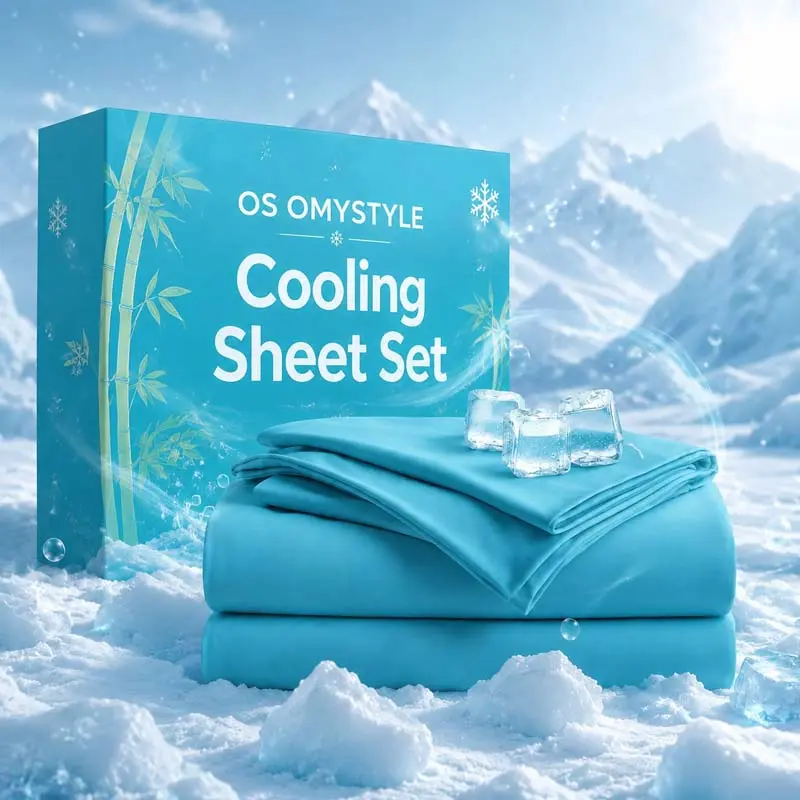 OS OMYSTYLE 3/4pcs Bamboo Kids Bedding Sheets Suitable for & - Thick Bamboo Fabric Bed Sheet Set with Oversized Deep Pockets, Moisture-Wicking & Breathable Bamboo Material, Luxurious Soft Bedclothes for Night Sweats, Machine Washable