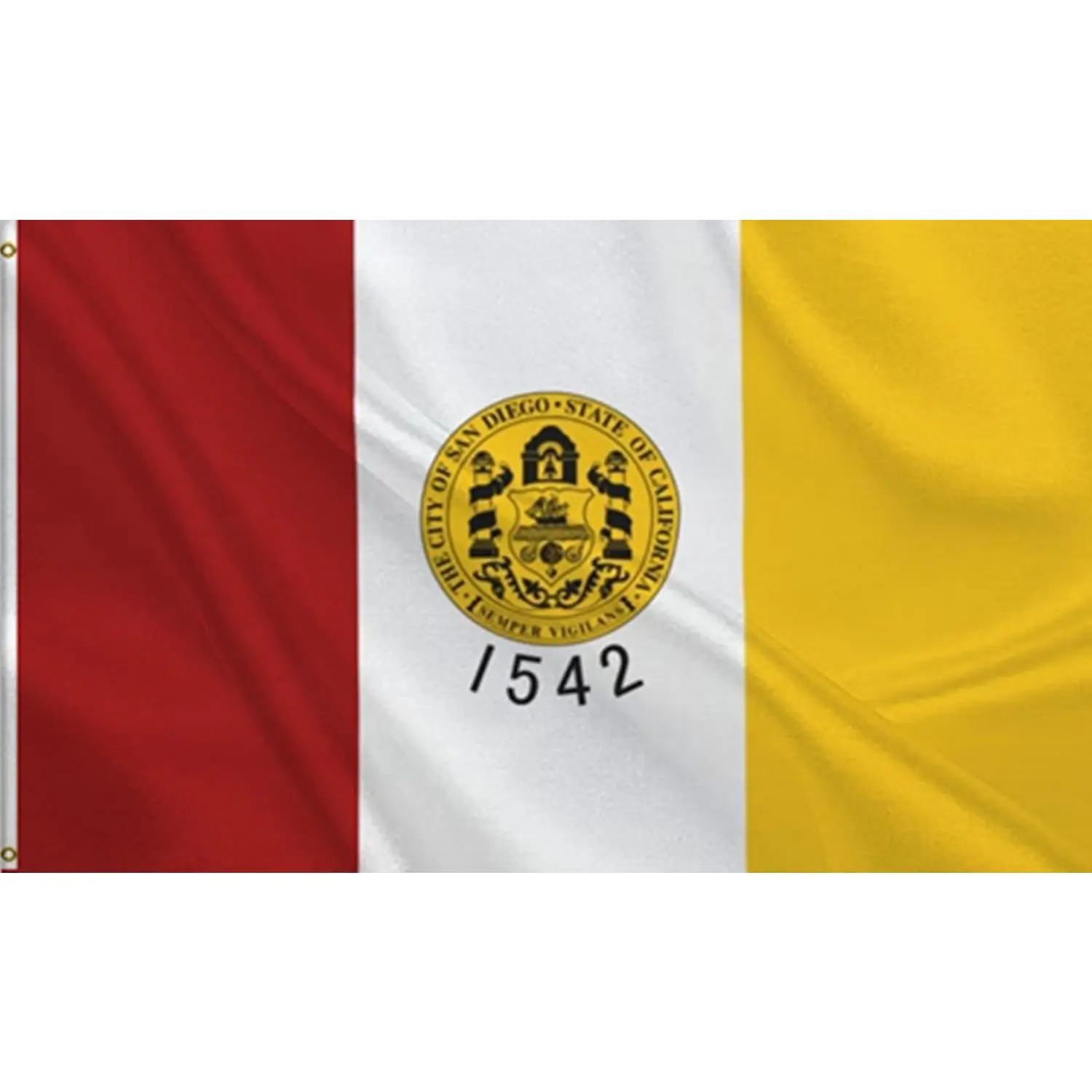 San Diego City Flag 3x5FT,Heavy Duty 100D Polyester Flag, Vivid Colors,Flags Banners with 2 Brass Grommets for Indoor Outdoor. (San Diego, 3x5ft)