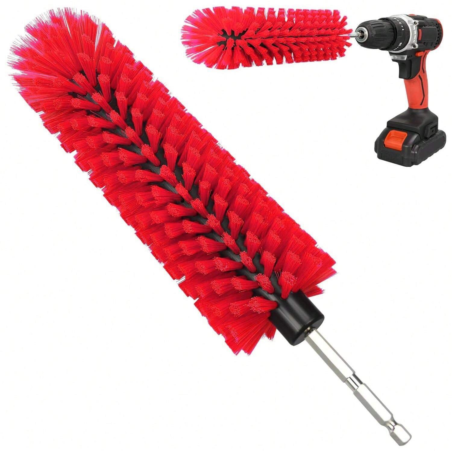 Car Wheel Cleaning Brush, 1pc Drill Brush Attachment for Cleaning, Highly Dense and Durable Car Cleaning Brush for Wheels, Rims, Engines, Exhaust, Bottle