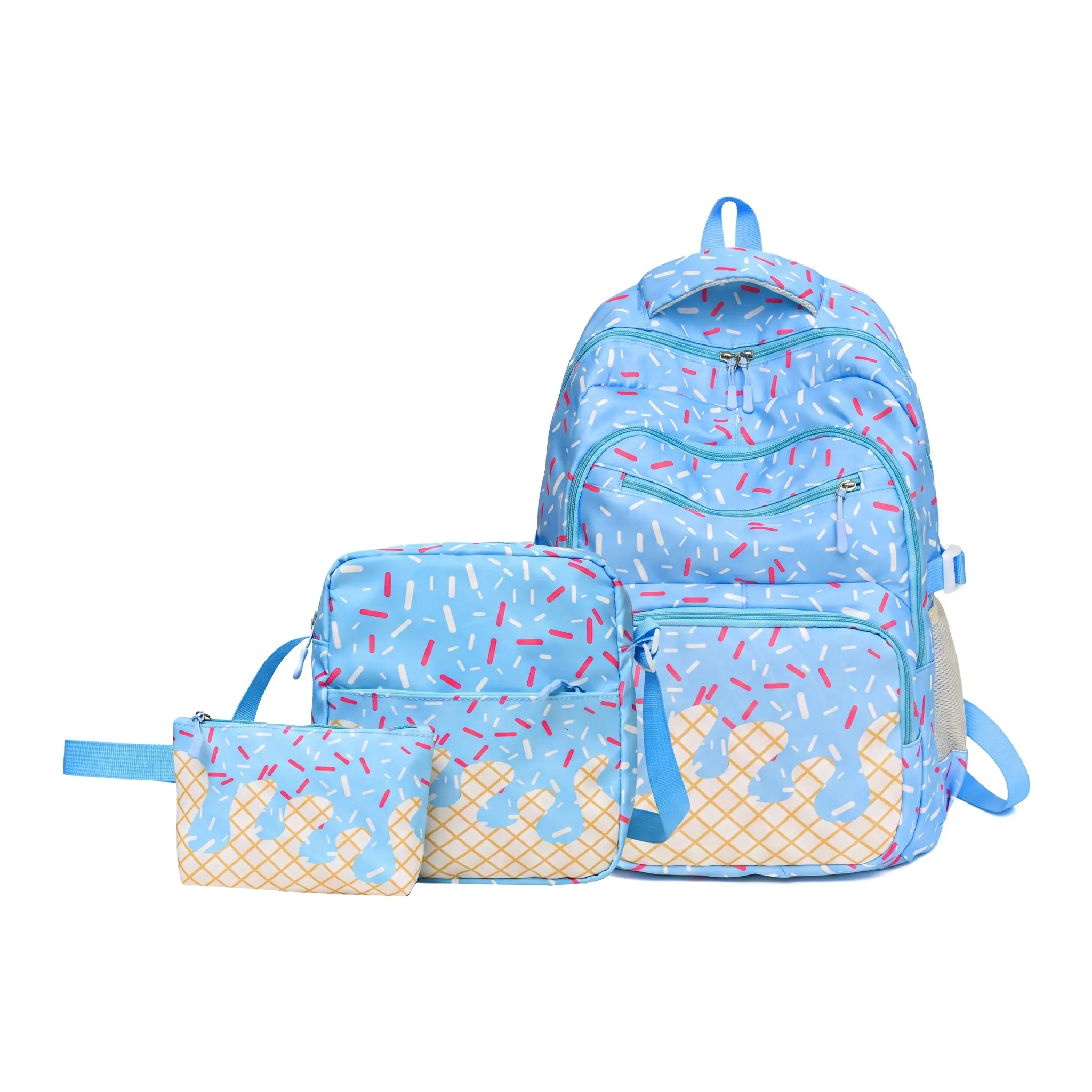 School Style Backpack Set For College Students Waterproof Oxford Fabric 56 75L 14 Inch Laptop Casual Travel Unisex Korean Sweet Design With Curved Shoulder Straps Macaron Colors Stitching