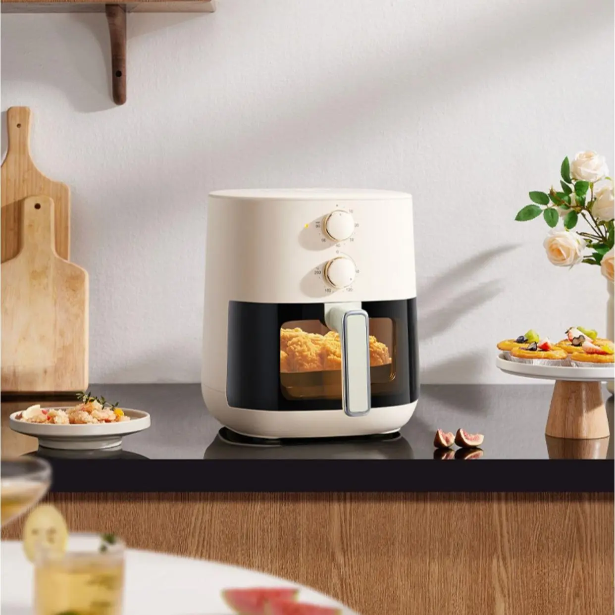 5L Large Capacity Smart Visible Household Air Fryer Multifunctional Integrated Electric Frying And Baking Oven