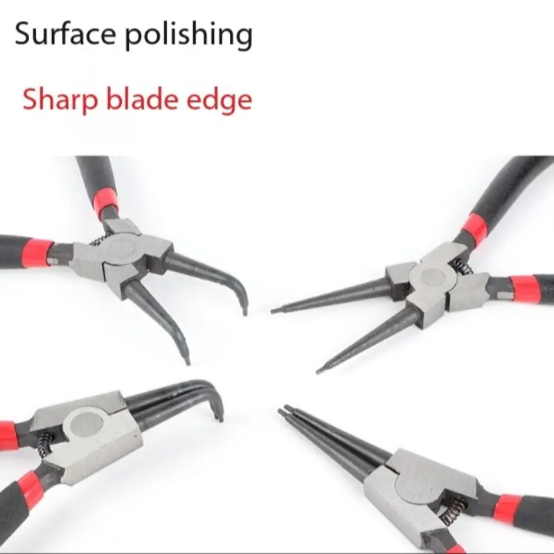 Snap Ring Pliers + Spring Clip Circle, Multi-Function Snap Ring Installation Removal Tool, C-Type Clamping Loop, Inner Outer Bend Axis Clamp