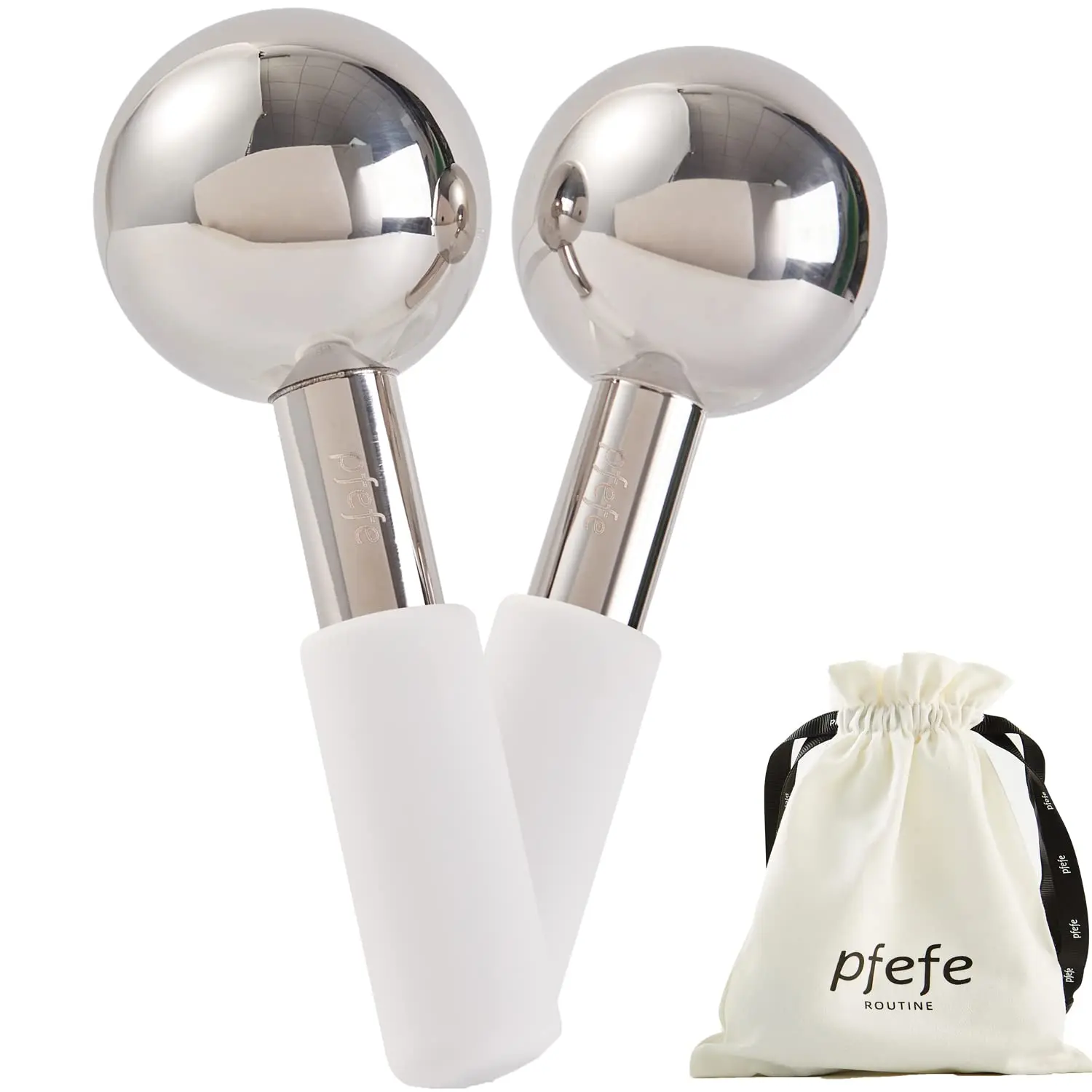 Ice Globes for Face & Eyes, Unbreakable Stainless Steel Cryo Sticks for Beauty Routines, Cold Cooling Globes for Puffiness, Wrinkles, Dark Circles and Headaches