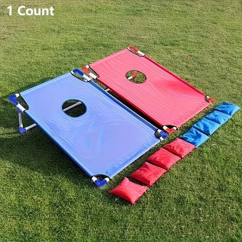Heavy-Duty Portable Cornhole Game Set with 2 Game Boards, 6 Beanbags & Carry Bag - Red & Blue Versatile Outdoor/Indoor Fun Party Game for Kids & Adults, All-Weather Durable Bean Bag Toss for Camping, Beach, Backyard, Halloween, Christmas Party Supplies