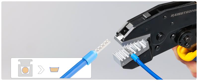 6 in 1 Crimping Tool Kit and Wire Stripper, Ratcheting Wire Crimper with 6 PCS Interchangeable Dies for Heat Shrink,Non-,Ferrule,Open Barrel,Connectors, men tool gifts