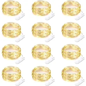 12 Pack Fairy Lights Battery Operated String Lights 7 Feet 20 Led Waterproof Christmas Lights Silver Wire Firefly Starry Moon Lights for Bedroom DIY Party Wedding Patio Christmasfidget toys