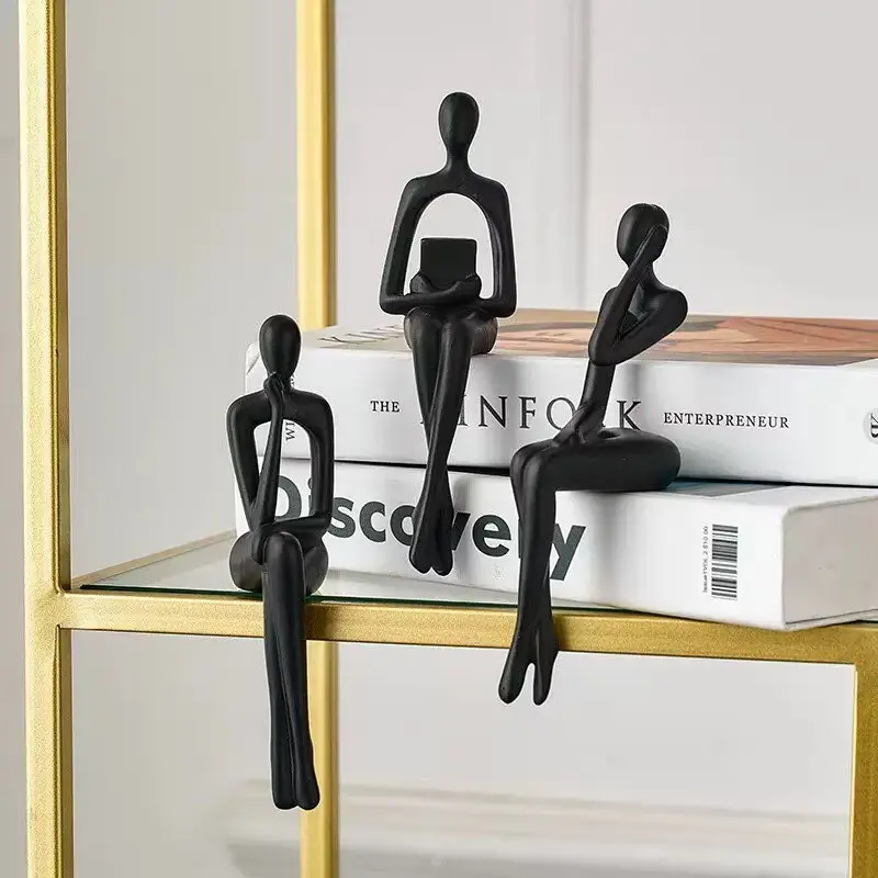 3pcs/Set,Abstract Figure Statue, Figurines Decor, Decorative Ornaments, Abstract 3D Printing Crafts, Minimalist Desktop Ornaments, Interior/Home Decoration, Suitable for Living Room/Office/Study/Bedroom, Family Gifts
