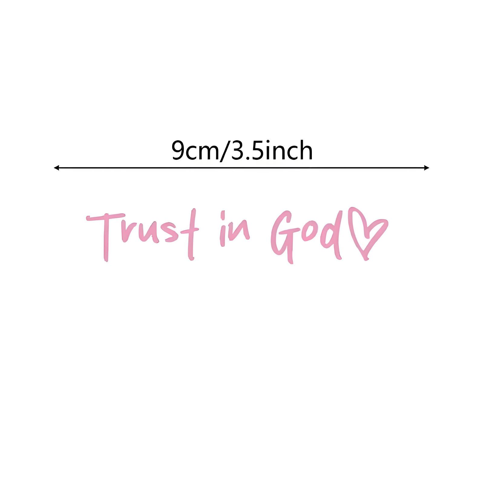 6PCS(Black+White+Pink) |    Trust In God Car Rearview Mirror Sticker |      Inspirational Vinyl Decal Ideal Christian Gift for Auto Accessories.