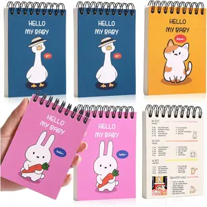 Steno Pads 3.1" x 4.3" Blank Pocket Spiral Notepads Small Cute Spiral Note Pads Blank Pages Notebook No Lines Top Spiral Notebook 3.1" x 4.3" Unlined Little Memo Steno Note Pads  Notepad for Work, School, Office, Nurse, Travel (6pcs)