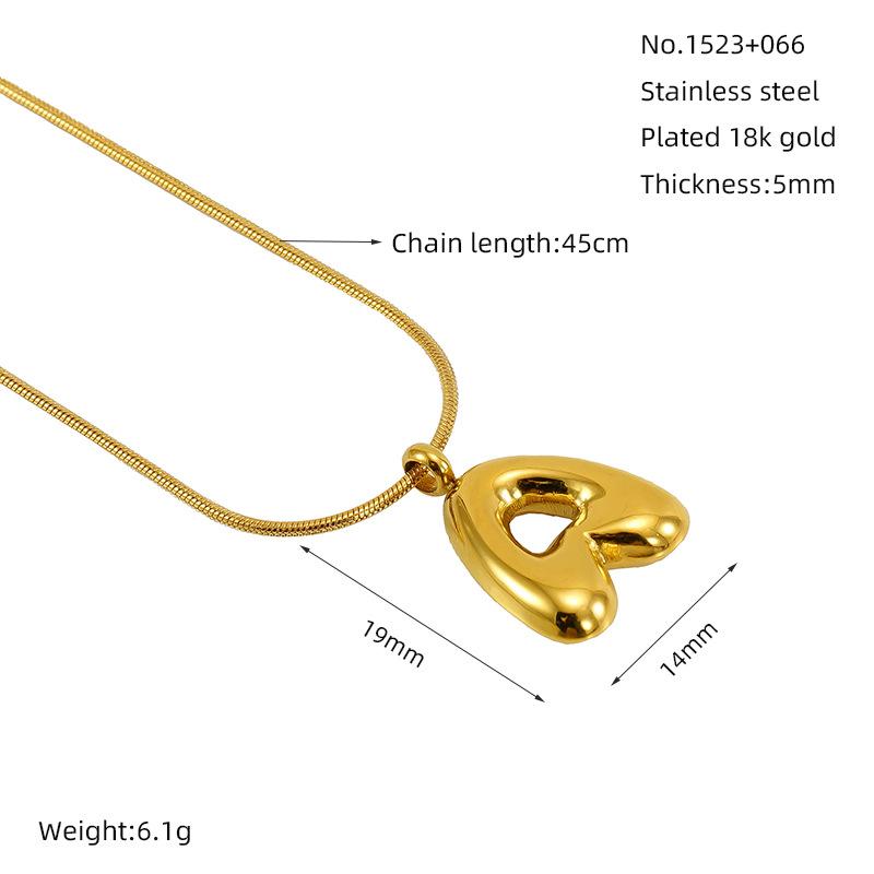 VEVE Bubble 26 English Letters Glossy Pendant Necklace Niche Versatile Gold-plated Titanium Steel Necklace Jewelry