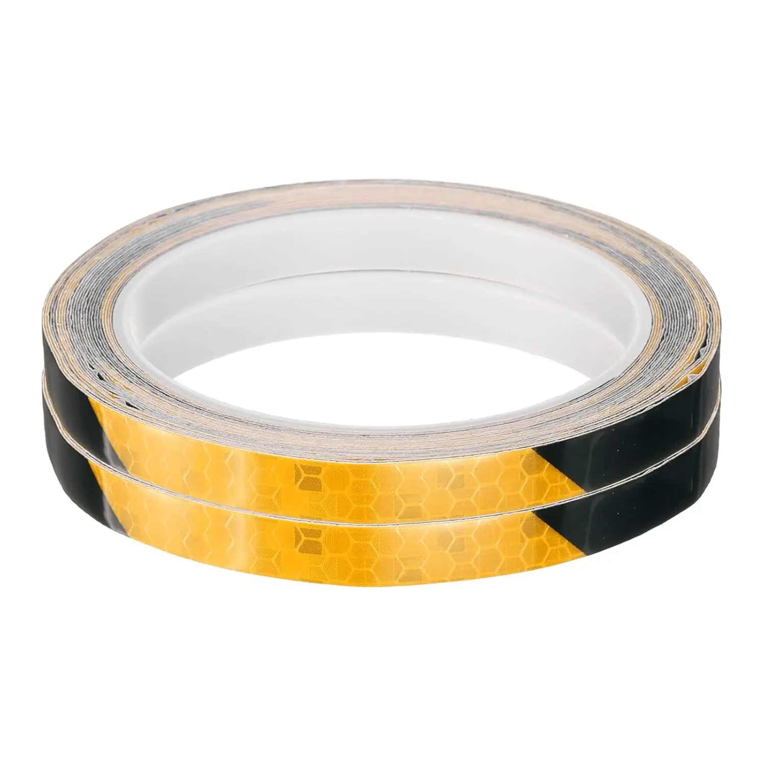 HARFINGTON 2 Rolls Reflective Tape 0.4" x26ft Adhesive Night Safety Warning Tapes Outdoor Bicycle Adhesive Reflector Stickers for Vehicles Trailers Trucks Bike Cars Signs, Black Orange