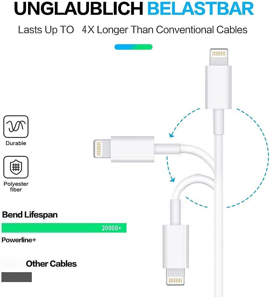 USB C to Lightning Cable 3Pack 10FT [MFi Certified] Type C Power Delivery Fast Charging Cord for iPhone 14/13/12/11/XS/XR/X/8/iPad, Charger, Smartphone