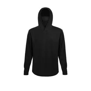 Male Integrated Face Mask Hoodie, Activewear Clothing, Cool Dry Compression Athletic Outerwear - Quick-Drying, Moisture-Wicking Compression Tops for Cycling, Running, Dust & Wind Protection, Multiple Colors Available