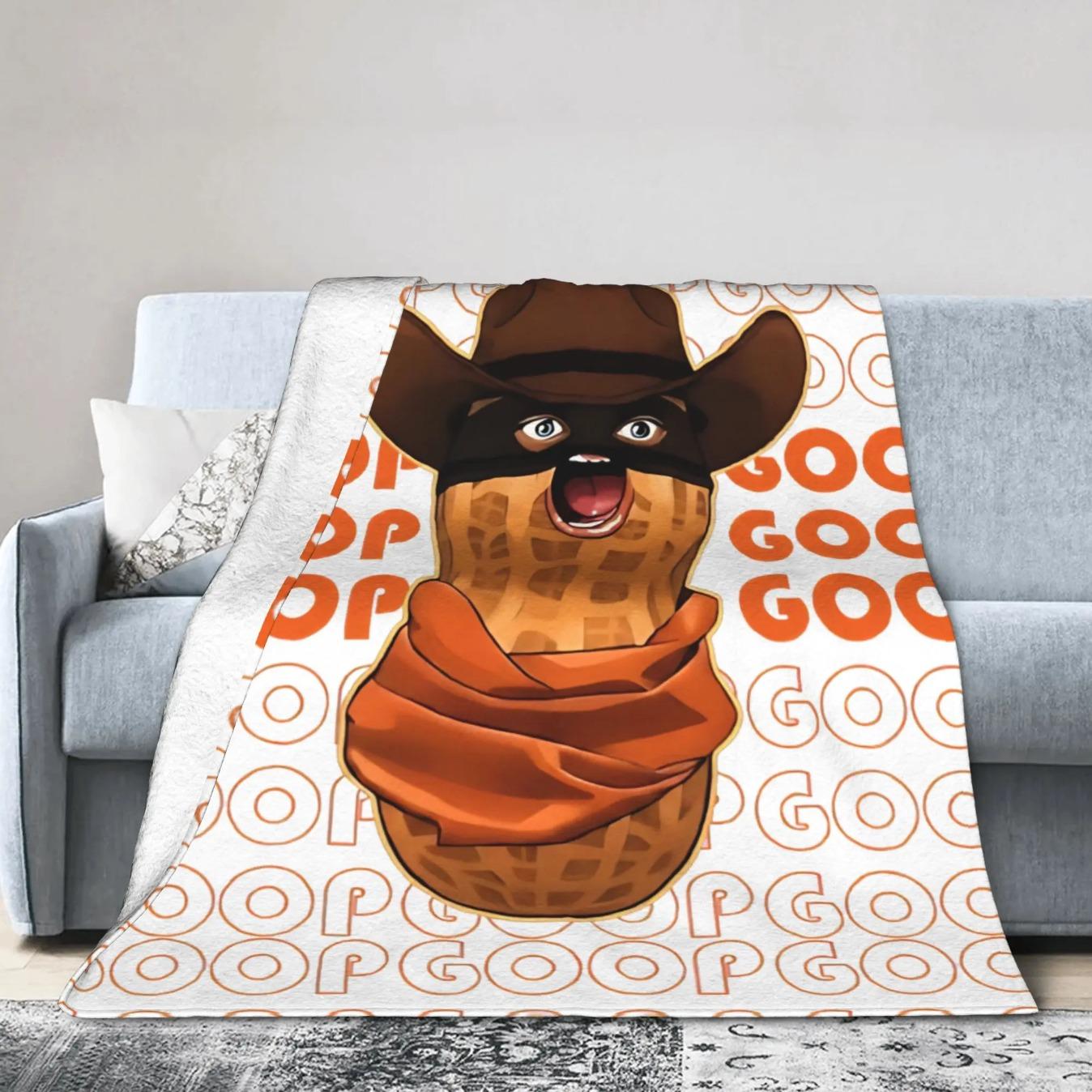 Burnt Peanut GOOP Meme Flannel Blanket 200x150cm Soft Cozy Throw Blanket Arc Raiders Inspired Funny Meme Plush Blanket for Couch Bed Home Decor Gift