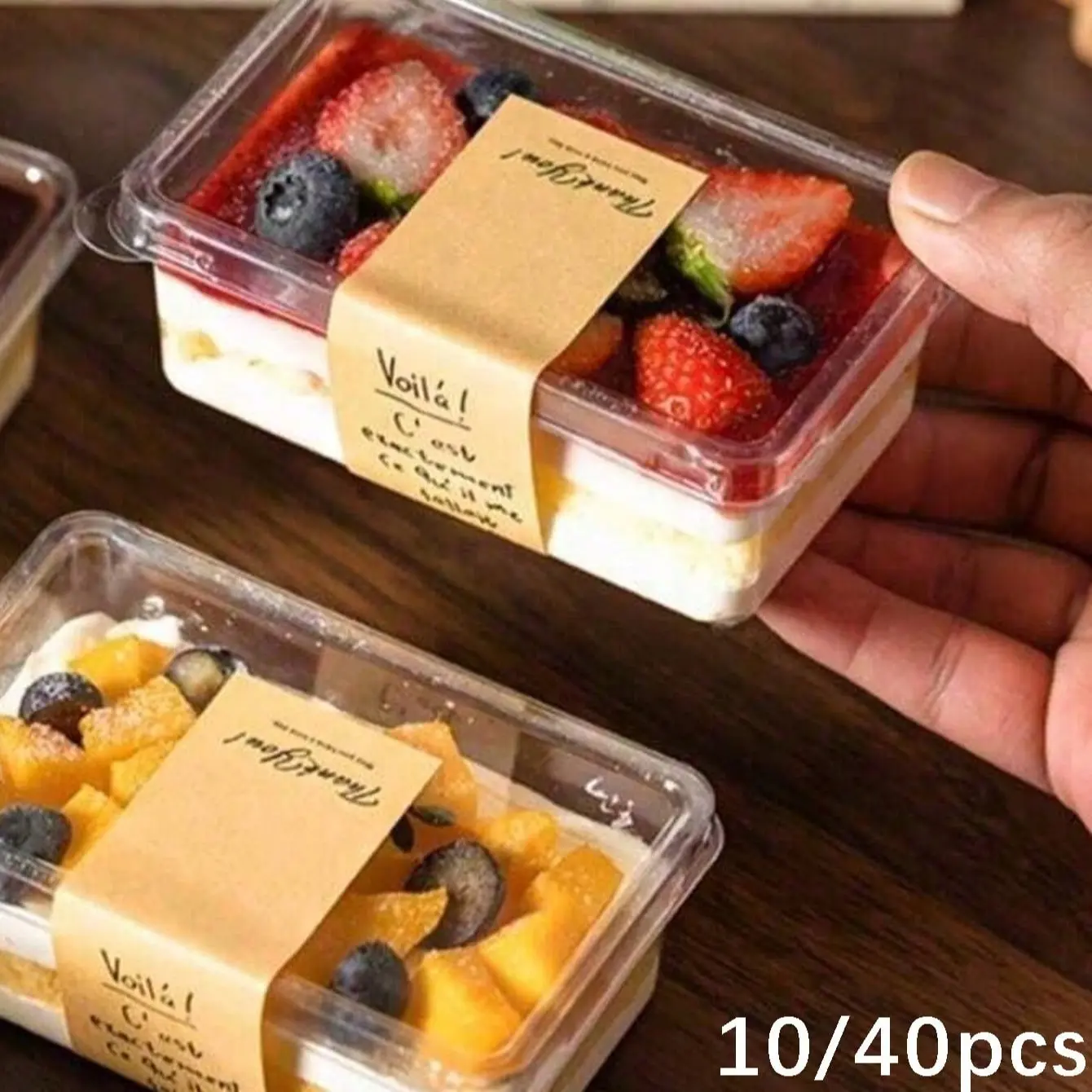 Reusable Transparent Tiramisu Boxes, Layered Tiramisu Containers, Mousse Cake Box, Baking Dessert Box, Ideal for Birthday, Wedding, Party