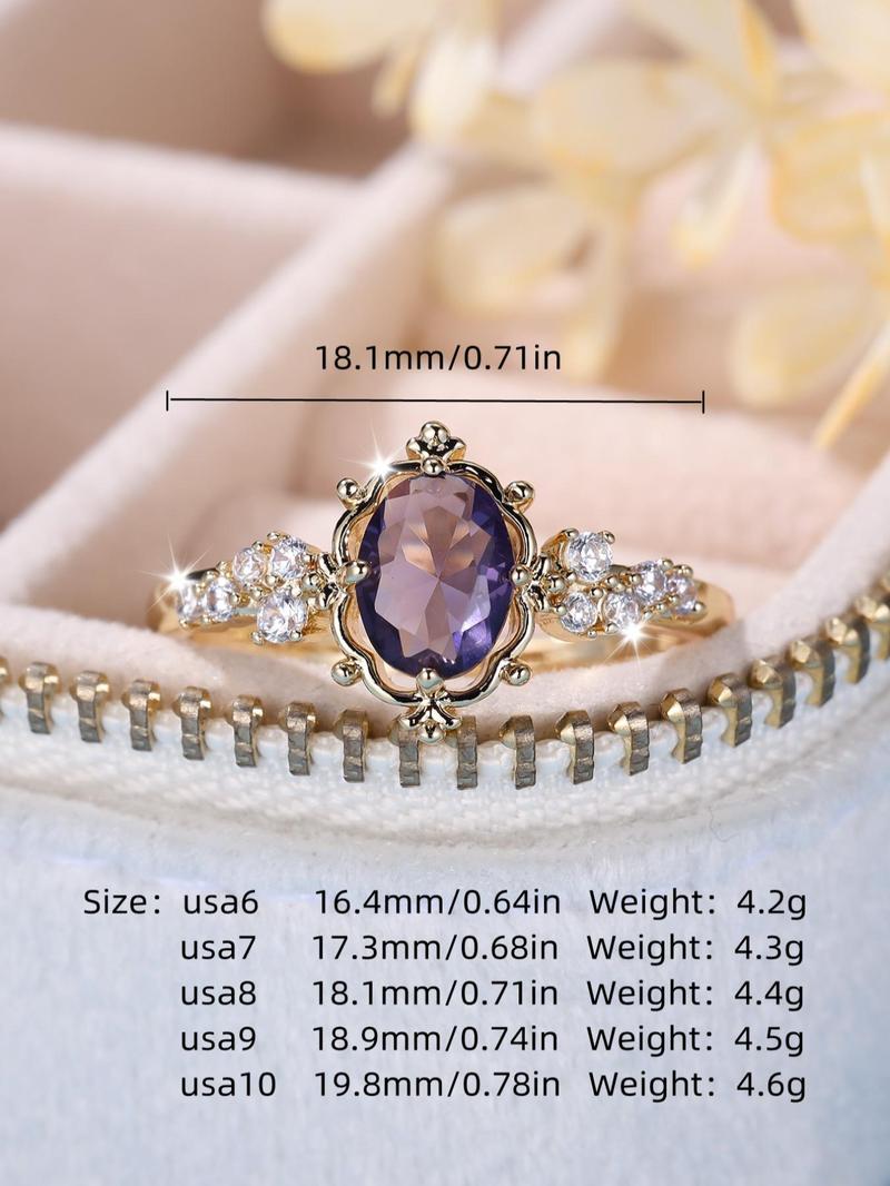Fashion Rhinestone Decorated Ring, Elegant Artificial Zircon Decorated Ring For Women, Vintage Rings, Fashion Accessories For Party, Daily Clothing Decor For Girl, Artificial Gemstone Ring