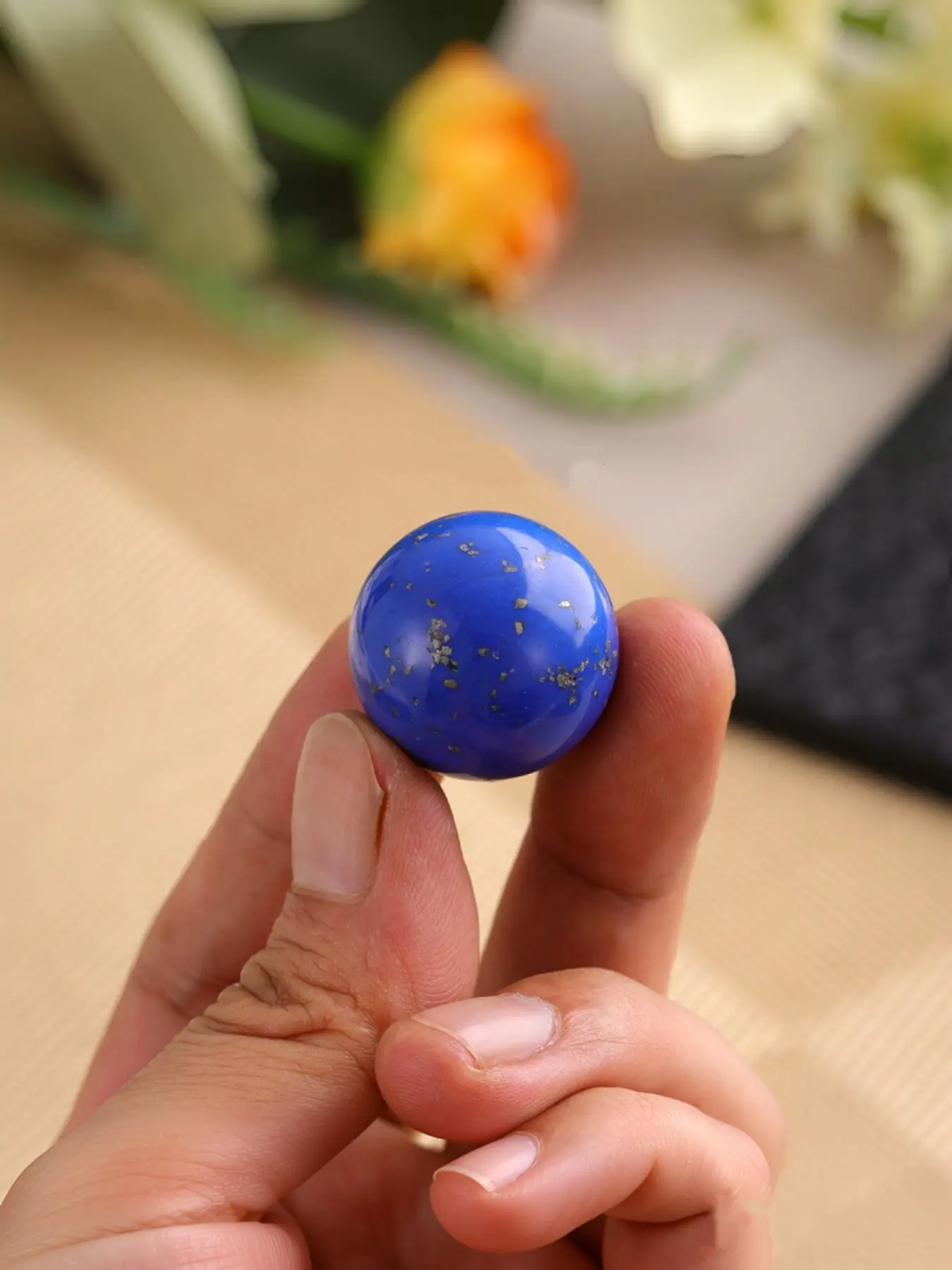 1pc 0.98 Inch Synthetic Turquoise Carved Stone Ball, Feng Shui Decor, DIY Jewelry Making, Home Decoration, Unique Gift, Garden & Fish Tank Ornament