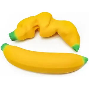 Stretchy Glue-Sand Filled Rubber Banana, Latex Soft Decompression Toy, High-Elastic Stretchable Squishy Banana Toy, Decompression Toy for Adults and Children (Bananas -2 Pack)