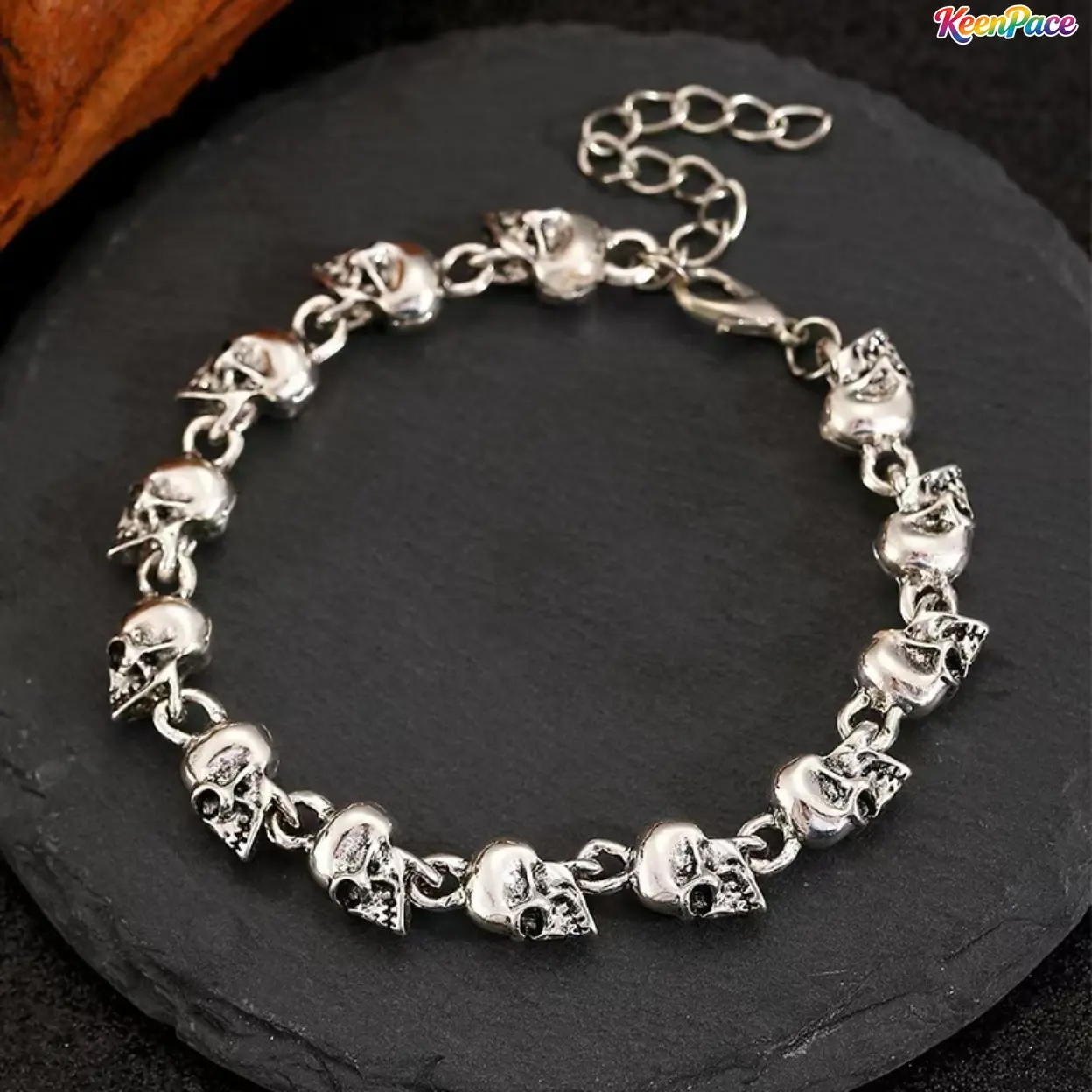 Punk Gothic Skull Design Stackable Bracelet Jewelry - Halloween Party Wear Bangle, 1 Size Trendy All-Match Fashion Accessory, Cool Birthday Gift For Gothic Style Lovers,back to school,back to school haul
