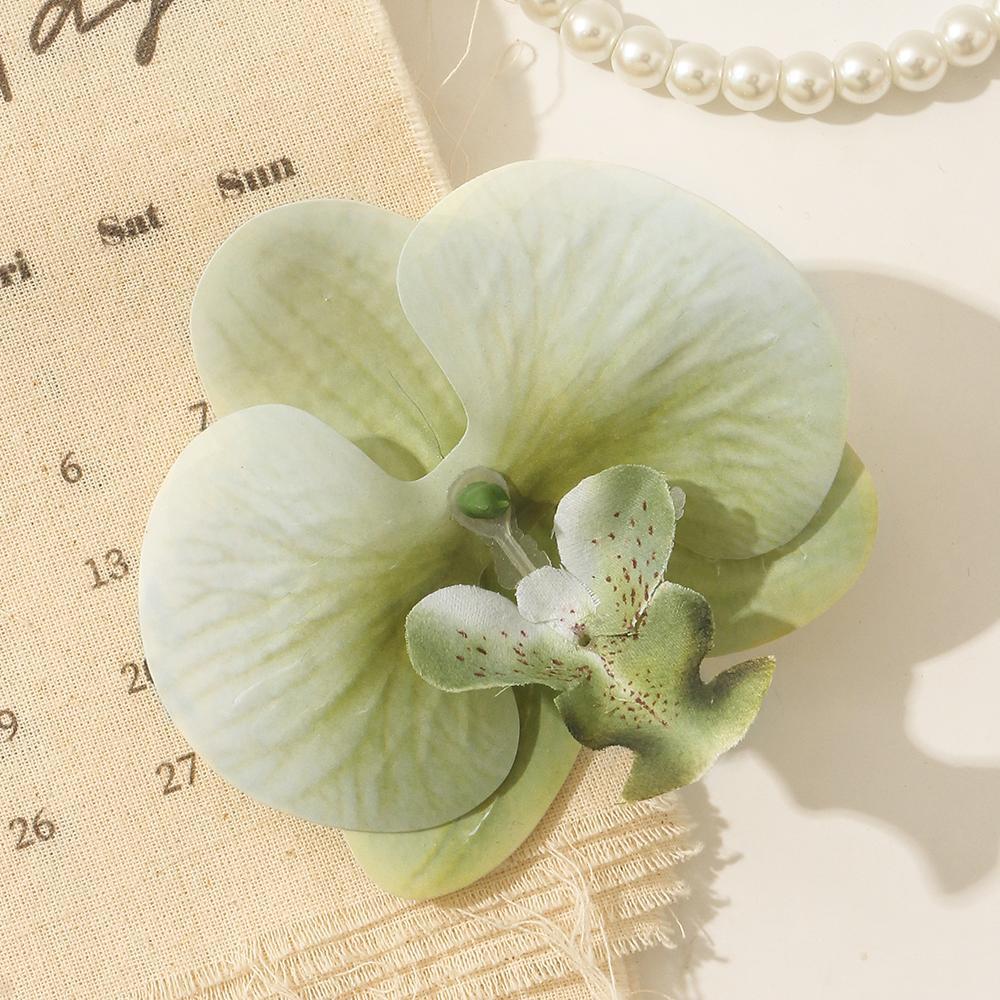 3/5/10Pcs Butterfly Orchid Artificial Flowers for Home Room Decoration Wedding Bridal Accessories Headwear Hair Clips DIY Gifts