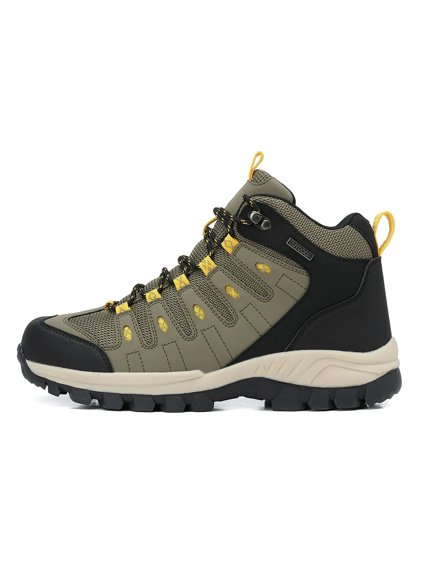 Men's Mid-Calf Hiking Boots, Breathable Mesh, Thick Rubber Anti-Slip Sole, Ankle Support Waterproof, Ideal for Camping, Hunting, Trekking, Outdoor Trekking Footwear