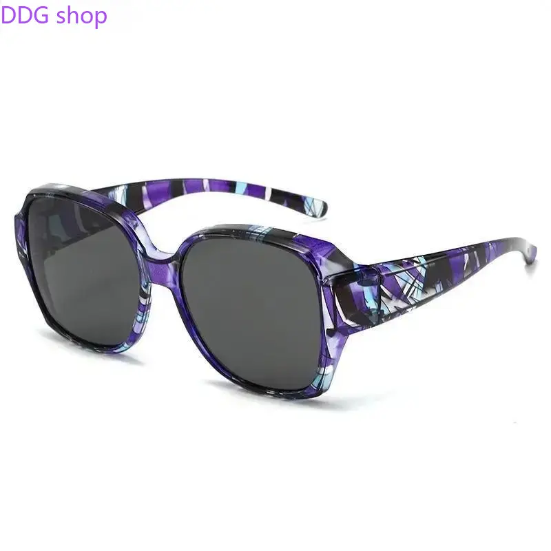 Fit Over Polarized Sunglasses for Women, Wraparound UV Protection Shades for Prescription Eyeglasses, Lightweight Anti-Glare Driving Glasses for Travel, Walking & Outdoor Activities