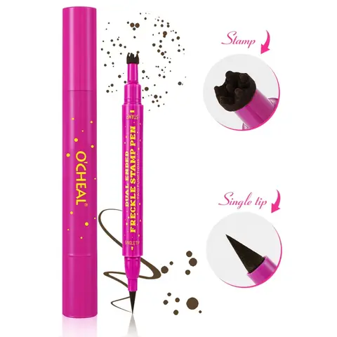 Dual-Ended Freckle Stamp Pen, 2-in-1 Freckle Stamp and Eyeliner, Quick-Drying Long-Lasting Waterproof Formula for Natural Makeup, Eye Makeup Products, Easy to Use