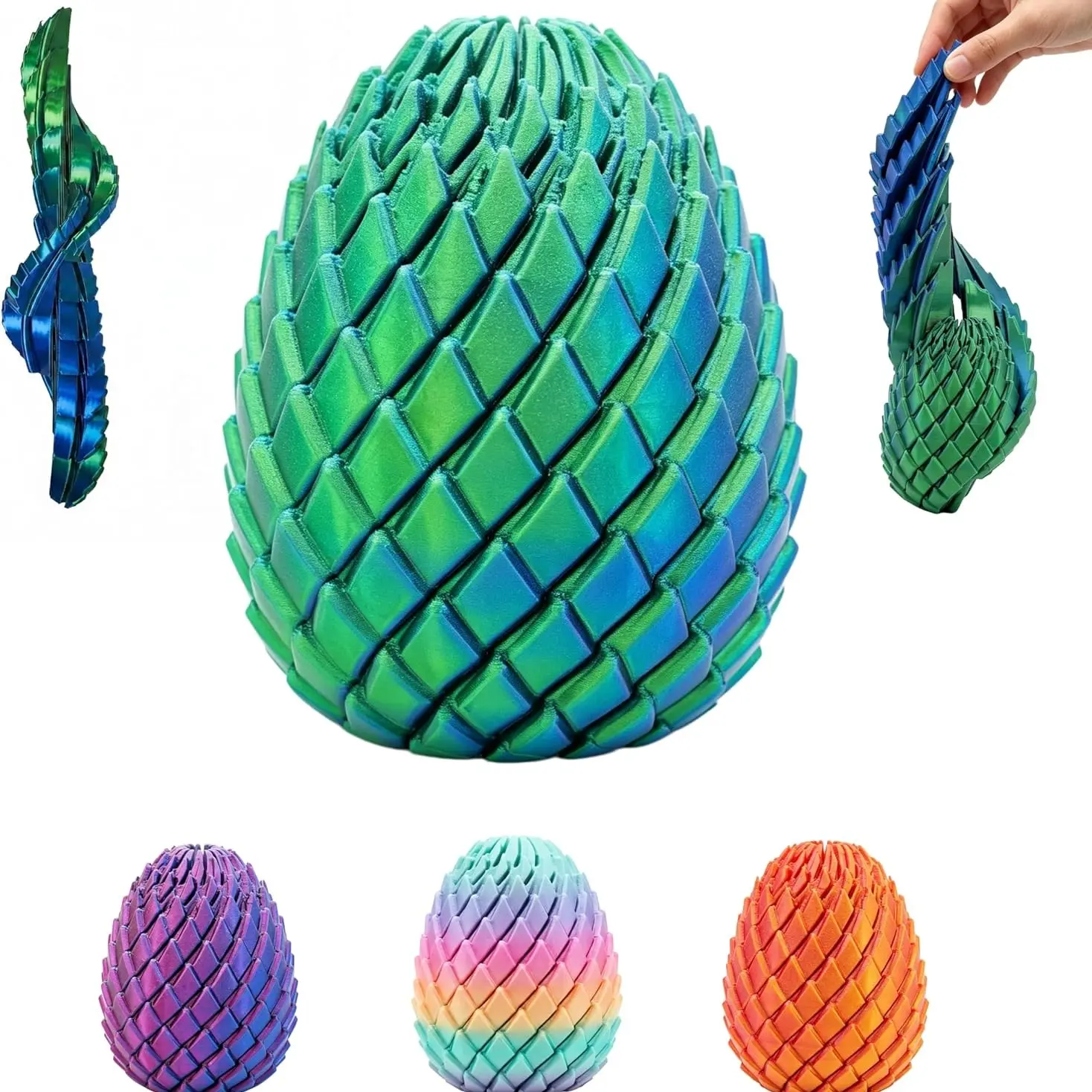 3D Printed Stress Relief Dragon Egg Toy, Spiral Shape Unwind Puzzle, Adult Desk Fidget Tool, Gender Neutral Design