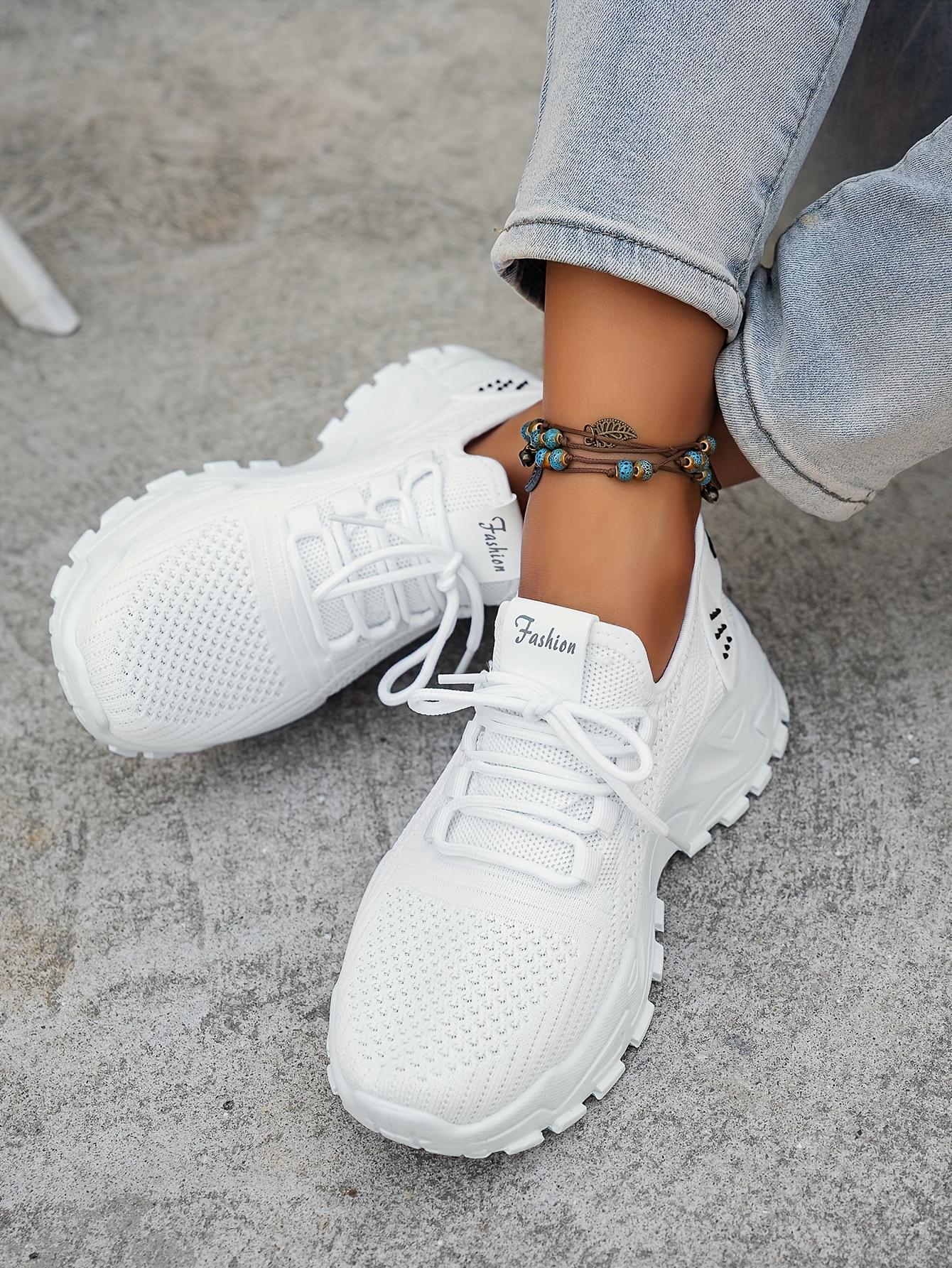Ladies' Breathable Shoes - Stylish, Comfortable, Low-Top Tennis Shoes with Thick Soles Casual Outdoor Wear