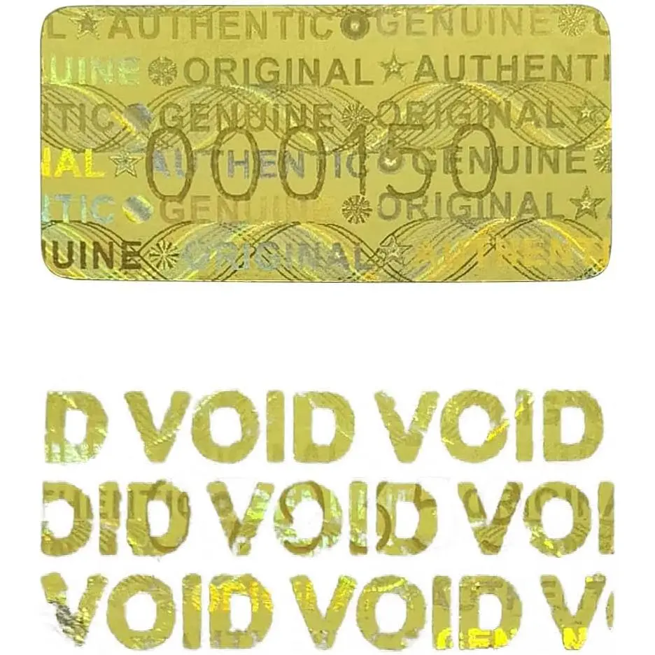 Tamper Proof Stickers Hologram Labels/Sticker High  Tamper Evident Seal Warranty Void w/ Sequential Serial Numbering  Genuine Authentic Rectangle (0.8x0.4 inch  180 count)