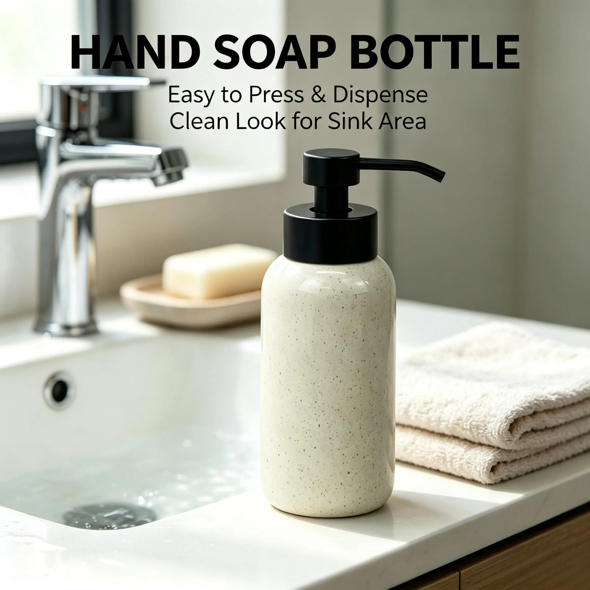 Ceramic Soap Dispenser, Elegant European Style, Suitable for Bathroom and Kitchen, High-Quality Ceramic Material, Durable Design