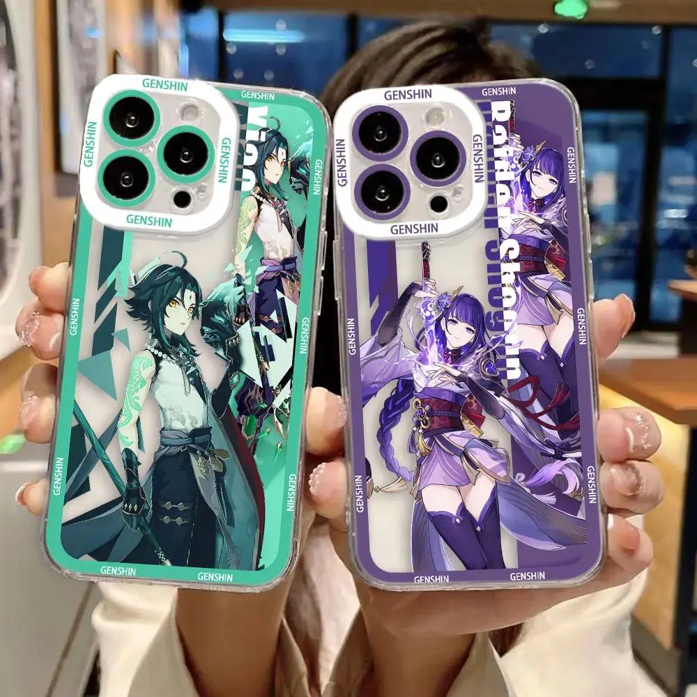 Genshin Impact Yae Shenhe Clear Phone Case For iPhone 17 Pro MAX Air 16 15 14 13 12 11 Pro MAX EDGE Case Cover Shell